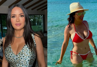Salma Hayek bikinisiyle olay oldu, sere serpe uzandı sosyal medya yıkıldı